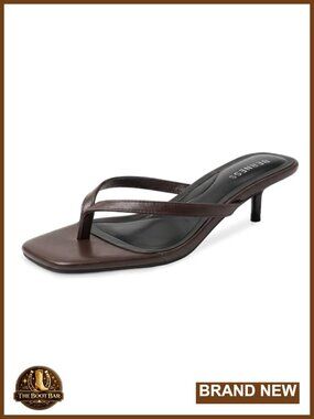 Women's Kitten Heel Flip Flop Sandals Square Toe Thong Heels 1.5 Inch